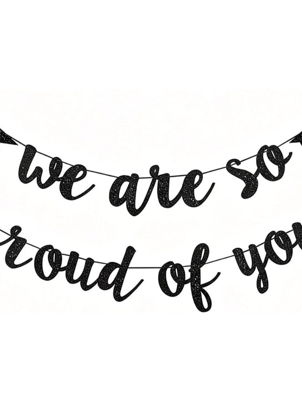 Black We are So Proud of You Banner for 2026 Graduation Party Decorations